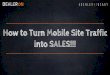 How to Turn Mobile Site Traffic into SALES!!!...*Create a “mobile-first” approach to increase sales from your current mobile traffic *Apply Best Practices for conversion and testing