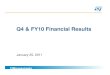 Q4 & FY10 Financial Results - corporate-ir.net€¦ · (1.29) (0.72) Net Operating Cash Flow** Net Financial Position* 176 565 212 702 224 878 349 1 152 961 1 152 1363 Net Financial