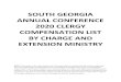 SOUTH GEORGIA ANNUAL CONFERENCE 2020 CLERGY COMPENSATION ... · ANNUAL CONFERENCE 2020 CLERGY COMPENSATION LIST BY CHARGE AND EXTENSION MINISTRY NOTE: This report is for information