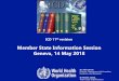 Member State Information Session Geneva, 14 May 2018 · ICD 1 ICD 2 ICD 3 ICD 4 5 ICD 6 ICD 7 ICD 9 10 ICD 8 ICD 11 ICD- Number of codes by ICD revision 179 189 205 214 200 954 965
