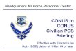 Headquarters Air Force Personnel Center ... Headquarters Air Force Personnel Center CONUS to CONUS Civilian
