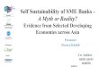 Self Sustainability of SME Banks - A Myth or Reality? Conference/1st sme conference...Self Sustainability of SME Banks - A Myth or Reality? Evidence from Selected Developing Economies