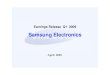 Samsung Electronics Earnings Release'09 Q1 ENG ver 최종 · Earnings Release Q1 2009 Samsung Electronics April 2009. This document is provided for the convenience of investors only,