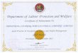 our proteo Department of Labour Protection and Welfare ... · our proteo Department of Labour "Protection and Welfare Certificate of Achievement To 190USTRIAL CL£A9Un(Ç scr&V1cŒs