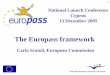 The Europass framework · The Europass framework . National Launch Conference Cyprus 13 December 2005. Carlo Scatoli, European Commission . 2. The political background. Free movement