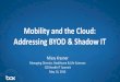 Mobility and the Cloud: Addressing BYOD & Shadow IT...• Use Box APIs to build out education tool • WelVu winner = $100K investment • Pilot at Dignity Health Box and Dignity Health