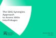 The SDG Synergies Approach to Assess SDGs Interlinkages · The SDG Synergies Approach to Assess . SDGs Interlinkages . Ivonne Lobos Alva. July 2019. Our approach - We need to understand