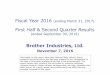 First Half & Second Quarter Results - Brother › pub › investor › accounts › 2017 › fy2017q... · First Half & Second Quarter Results (ended September 30, 2016) Brother Industries,