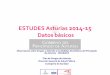 ESTUDES Asturias 2014 15 Datos básicos · 2016-03-03 · ESTUDES Asturias 1996‐2014/15. ESTUDES‐Asturias 2014 13,3 13,9 13,8 13,8 14,1 14,0 13,0 13,5 14,0 14,5 1996 1998 2000