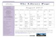 The Library Page Page 1 of 8 The Library Page August 2013 ... · The Library Page Page 5 of 8 Friends of the Demmer Library News & Views by Secretary Deidre Mueller July w as a busy