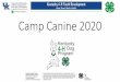 Head. Heart. Hands. Health. Camp Canine 2020 · Head. Heart. Hands. Health. Camp Canine •Date: May 15-17, 2020 •Location: J.M. Feltner 4-H Camp •State Registration Fee: $90.00/person*