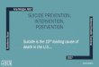 Suicide prevention, intervention, postvention · SUICIDE PREVENTION, INTERVENTION, POSTVENTION y Hour Amy Morgan, MSC raining 2017 Suicide is the 10th leading cause of death in the