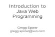 Java Web Programming - University of Wisconsin–Madisonpages.cs.wisc.edu › ~estan › cs638 › slides › JavaWebProgramming.pdfJava Web Programming Gregg Sporar gregg.sporar@sun.com