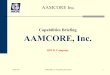 Capabilities Briefing AAMCORE, Inc. · AWAA C900 Compliant irrigation systems parts for various BLM stations. •All parts including pipe and elastomeric gaskets met ASTM F77 and