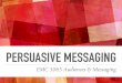 05 PersuasiveMessaging F18emcmtsu.com/courses/emc3065/wp-content/uploads/...LOGOS Appeal through reason and logic Inductive reasoning Using facts or speciﬁc scenarios to make a general