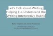 Let’s Talk about Writing; Helping ELs Understand the Writing … · 2018-05-21 · Let’s Talk about Writing; Helping ELs Understand the Writing Interpretive Rubric. WIDA Writing