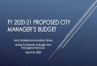 FY 2020-21 Proposed City Manager’s Budget · March 24th2020 Budget Presentation 2. CHALLENGES DURING BUDGET PROCESS ... 52.8¢ per day Approved by City Council in FY 2019-20 1.85¢