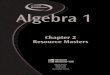 Chapter 2 Resource Masters - Morgan Park High School©Glencoe/McGraw-Hill iv Glencoe Algebra 1 Teacher’s Guide to Using the Chapter 2 Resource Masters The Fast FileChapter Resource