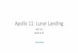 Apollo 11: Lunar Landingusers.umiacs.umd.edu/~oard/teaching/154/spring20/slides/... · 2020-04-02 · Apollo 11 Landing Site Selection Criteria • Smoothness: The sites should have