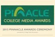 2015 Pinnacle Ceremony - TownNewsbloximages.newyork1.vip.townnews.com › collegemedia...BEST INFOGRAPHIC 3rd Place: Ka Leo O Hawaii, University of Hawaii at Manoa 2nd Place: Pipe