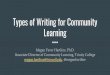Types of Writing for Community Learning - Trinity College...Types of Writing for Community Learning Megan Faver Hartline, Ph.D. Associate Director of Community Learning, Trinity College