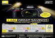 I AM GREAT SAVINGS - Nikon...featured DSLR. Nikon Professional Camera Bag 16GB SD CARD *Additional Battery (worth $67) Only for D3400 FREE GIFTS 30L Dry Cabinet (worth $139) D3400*