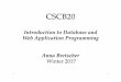IntroductiontoDatabaseand** WebApplicationProgramming …bretscher/b20/lectures/w1_handout.pdf · 2017-01-02 · UniversityExample */ 40 Chapter 2 Introduction to the Relational Model