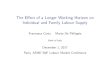 The Effect of a Longer Working Horizon on …...The E ect of a Longer Working Horizon on Individual and Family Labour Supply Francesca Carta Marta De Philippis Bank of Italy December
