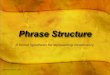 Phrase Structure · Adjective Phrases and Adverb Phrases Adjectives and Adverbs can stand on their own as phrases: the [red] lipstick AdjP Adj John left quickly AdvP Adv But they