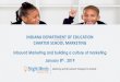 INDIANA DEPARTMENT OF EDUCATION CHARTER SCHOOL … · 1/8/19 @ 12:00 Marketing: Inbound marketing and building your culture of marketing 2/12/19 @ 12:00 Marketing: Lead nurturing