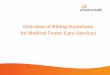 Overview of Billing Guidelines for Medical Foster Care ... · Level I Medical Foster Care Services . S5145 HA. $38.80 per day. Level II Medical Foster Care Services. S5145 TF. $48.50