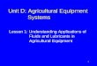 Unit D: Agricultural Equipment Systems...• Keep grease containers in a dust-free place • wipe off the grease gun before filling it • fill the grease gun without exposing to 