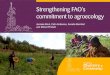ii trengthening FAO’s commitment to agroecology Strengthening … · 2019-02-07 · enable agroecology as a model for sustainable and just food systems. It is based on the commitment