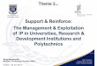 Support & Reinforce: The Management & …...South Africa’s national Intellectual Property Rights Act National IP Management Office Obligations on Higher Education Institutions Institutional