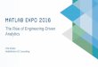 The Rise of Engineering-Driven Analytics...Analytics and Machine Learning plus signal processing, Control, optimization & more 16 10% to 25% cost reduction Example –BuildingIQ Adaptive