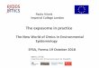 The exposome in practice - European Food Safety Authority · 2018-10-11 · Exposome - the definition •A potential measure of the effects of life course exposures on health. It