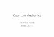 Quantum Mechanics - Indian Institute of Technology Guwahatiiitg.ac.in/soumitra.nandi/quantum_mechanics_lec12.pdf · Quantum Mechanics changes our understanding of nature in fundamental