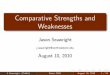 Comparative Strengths and Weaknessesjws780/essexslides/day2.pdf · Comparative Strengths and Weaknesses Jason Seawright j-seawright@northwestern.edu August 10, 2010 J.Seawright (PolSci)