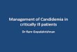 Management of Candidemia in critically ill patientsmsic.org.my/filedownloader.asp?filename=asmic2015_RamGopalakrishnan.pdfnon-neutropenic critically ill patients Candida Score •1