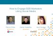 How to Engage B2B Marketers Using Social Media• B2B marketing pros are active on a number of social networks including many that cross-post to Twitter Recommendation: Don’t limit