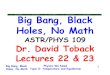 Big Bang, Black Holes, No Mathpeople.physics.tamu.edu/toback/109/Lectures/This... · Big Bang, Black Holes, No Math More detail than you wanted… Not all atoms have exactly the same