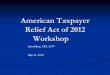 American Taxpayer Relief Act of 2012 Workshop€¦ · Estate, Gift and GST provisions ... Gotcha Most tax preparers and taxpayers don’t understand AMT AMT on; AMT off . Individual