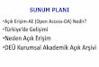 Neden Açık Erişim DEÜ Kurumsal Akademik Açık ArşiviSUNUM PLANI •Açık Erişim-AE (Open Access-OA) Nedir? •Türkiye’de Gelişimi •Neden Açık Erişim •DEÜ Kurumsal