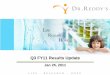 Q3 FY11 Results Update - Dr. Reddy’s · 2015-07-01 · This presentation contains forward‐looking statements and information that involve risks, uncertainties and assumptions