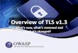 Overview of TLS v1 · 1999 IETF TLS v1.0 published (SSL v3.1) Incremental fixes, political name change and IETF ownership. 2006 IETF TLS v1.1 published (SSL v3.2) Incremental fixes