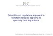Scientific and regulatory approach to nanotechnologies ... · Scientific and regulatory approach to nanotechnologies applying to specialty food ingredients ... specialty food ingredients