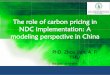 The role of carbon pricing in NDC implementation: A ... · Legislation is the fundamental guarantee: ... Power generation Bench marking heat and power cogeneration Bench marking Power