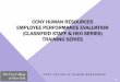 CCNY HUMAN RESOURCES EMPLOYEE PERFORMANCE … · 2020-04-05 · 1. What are two (2) methods for collecting employee input for the performance appraisal process? 2. When providing