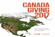 CANADA GIVING 2017 … · either by giving money to a charity, by giving to a church/religious organization, or by sponsoring someone. Supporting children is the most popular cause