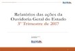 Relatório das Ações da Ouvidoria Geral do Estado da Bahia ... · PDF file equipe de atendentes do Call Center da Superintendência de Previdência do Estado (Suprev), vinculada
